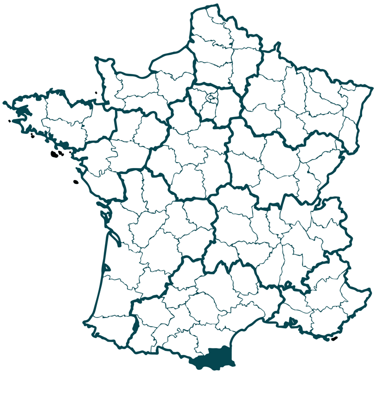 Carte de France, Pyr&eacute;n&eacute;es-Orientales en surbrillance
